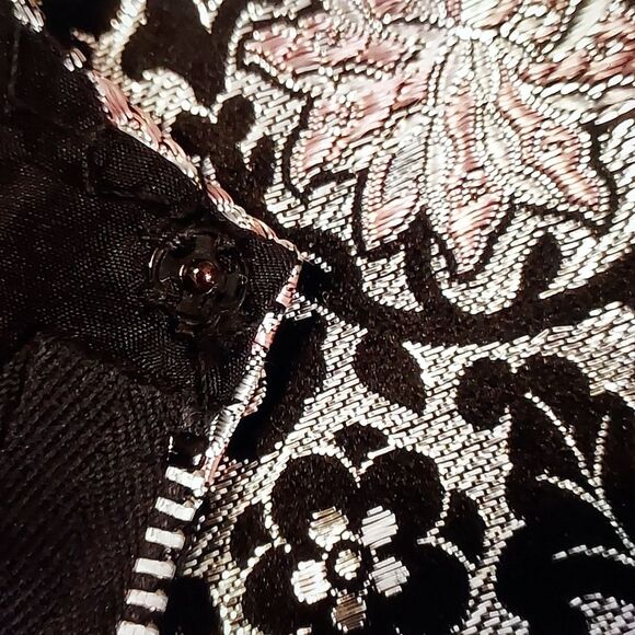 Vintage Multicolored Metallic Asian Cheongsam Jacquard Dress - Picture 6 of 7